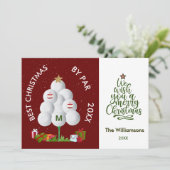 Best Christmas by Par Golf Ball Tree Das erste Fot Karte (Stehend Vorderseite)