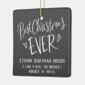 Best Christmas Ever Baby Birth Stats Foto Keramikornament (Links)