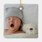 Best Christmas Ever Baby Birth Stats Foto Keramikornament (Rückseite)