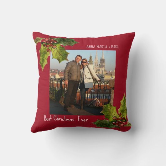 Best Christmas Ever Couple Foto Kissen (Rückseite)