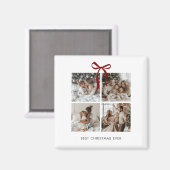 Best Christmas Ever Family Foto Collage Geschenk Magnet (Vorderseite/Rückseite)