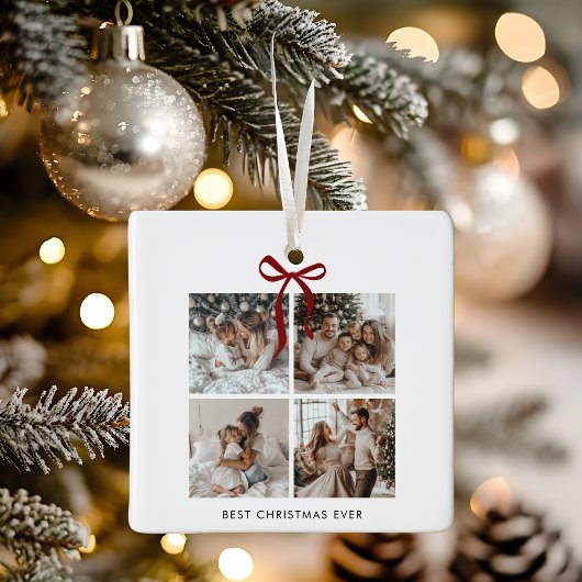 Best Christmas Ever Foto Collage | Familiengeschen Keramikornament