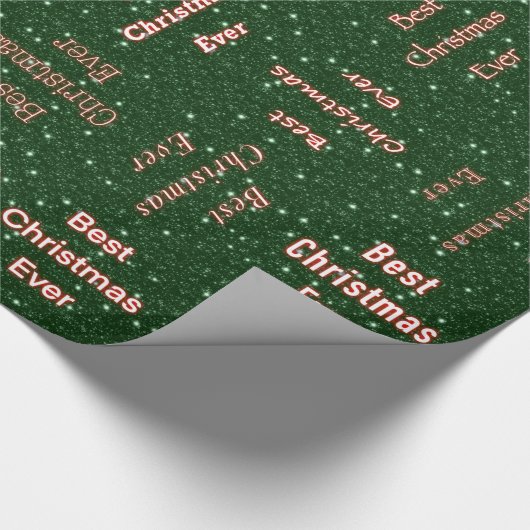 Best Christmas Ever grün Geschenkpapier (Ecke)