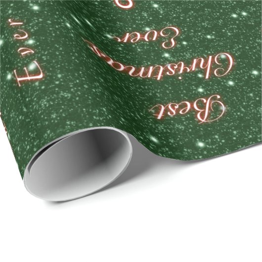 Best Christmas Ever grün Geschenkpapier (Rolleneckpunkt)
