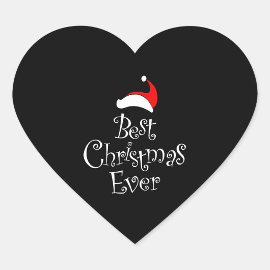 Best Christmas Ever Herz-Aufkleber (Vorderseite)