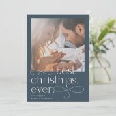 Best Christmas Ever Holiday Verlobung Ankündigung (Stehend Vorderseite)