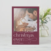Best Christmas Ever Holiday Verlobung Ankündigung (Stehend Vorderseite)