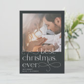 Best Christmas Ever Holiday Verlobung Ankündigung (Stehend Vorderseite)