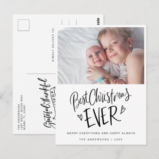 Best Christmas Ever New Baby Christmas Postkarte (Vorne/Hinten)