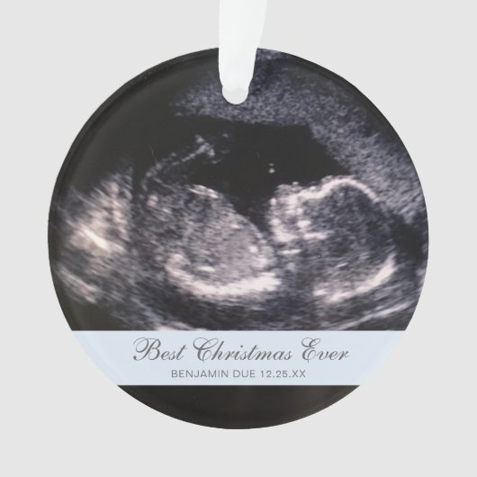 Best Christmas Ever Niedliches Ultrasound Junge Fo Ornament (Vorderseite)
