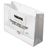 Best Christmas Mama 5-Star Review Design bestellba Große Geschenktüte (Vorderseite Schrägansicht)