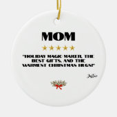 Best Christmas Mama 5-Star Review Design bestellba Keramik Ornament (Vorne)
