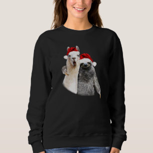 Best Christmas Pals Sloth & Llama Funny Weihnachte Sweatshirt