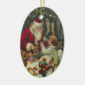 Best Christmas Wishes Victorian Santa with Child Keramik Ornament (Links)
