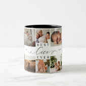 Best Cici Ever Elegantes Script 8 Foto Collage Zweifarbige Tasse (Mittel)