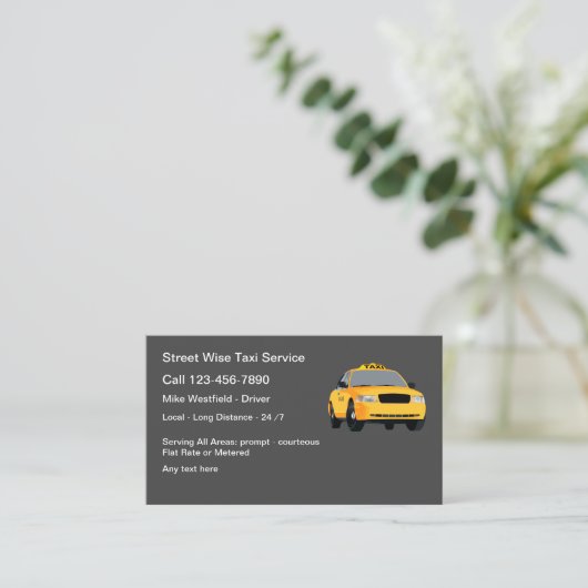 Best City Taxi Business Cards Visitenkarte (Stehend Vorderseite)