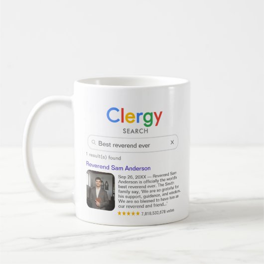 Best Clergy Ever Search Result Foto & Message Kaffeetasse (Links)