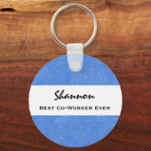 Best Co-Worker Ever Individuelle Name Blue Grunge Schlüsselanhänger (Vorderseite)