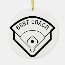 Best Coach Baseball Field Black Graphic Keramik Ornament
