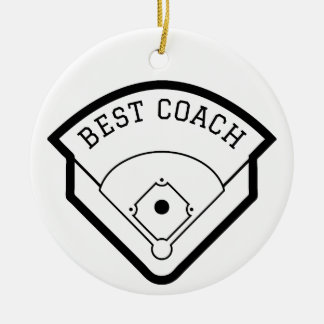 Best Coach Baseball Field Black Graphic Keramik Ornament