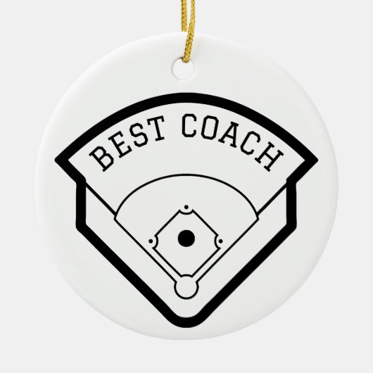 Best Coach Baseball Field Black Graphic Keramik Ornament (Vorne)