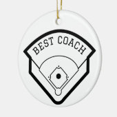 Best Coach Baseball Field Black Graphic Keramik Ornament (Links)