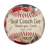 Best Coach Ever 2 Photo Coach Gift Keepsake Baseball (Vorderseite)