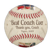 Best Coach Ever 2 Photo Coach Gift Keepsake Baseball (Rückseite)