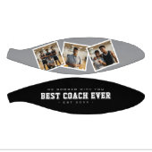 Best Coach Ever 3 Photo Collage Grey & Black Mini Basketball (Panele)
