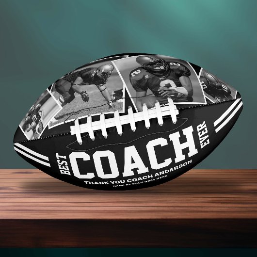 “Best Coach Ever” 4-Photo Team Collage Football