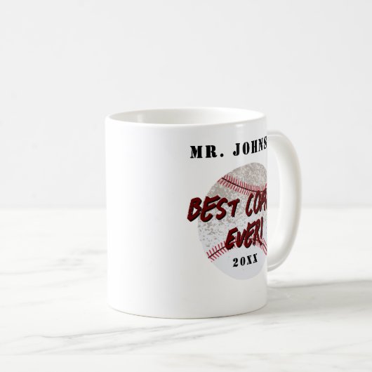 Best Coach Ever - Baseball Kaffeetasse (VorderseiteRechts)