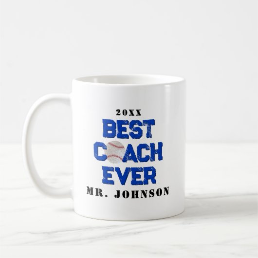 Best Coach Ever Baseball Kaffeetasse (Links)