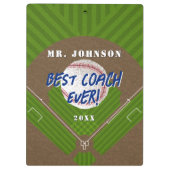 Best Coach Ever Baseball Klemmbrett (Rückseite)
