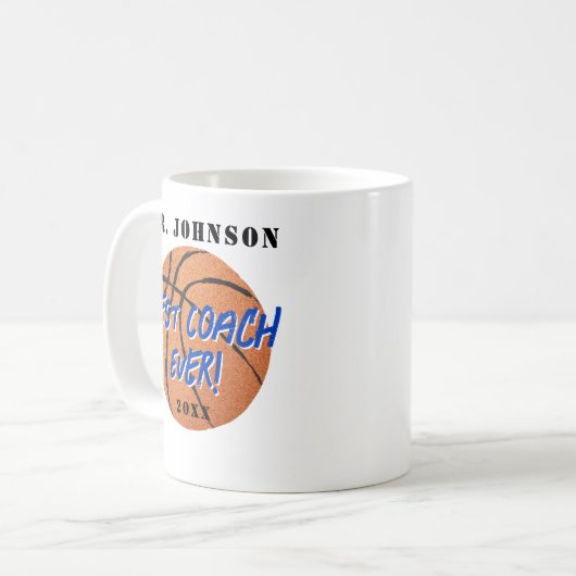 Best Coach Ever - Basketball Kaffeetasse (Vorderseite Links)