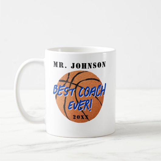 Best Coach Ever - Basketball Kaffeetasse (Links)