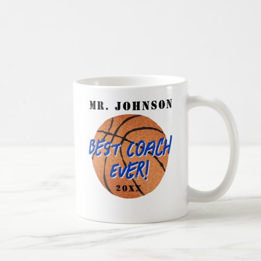 Best Coach Ever - Basketball Kaffeetasse (Rechts)