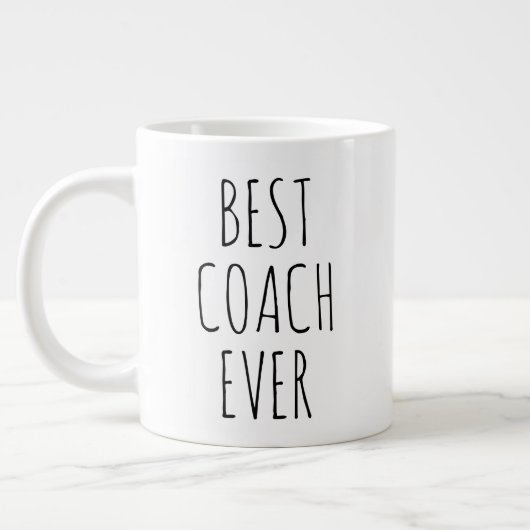 "Best Coach Ever" Einfaches, modernes Bauernhaus Jumbo-Tasse (Links)
