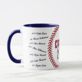 Best Coach Ever Gift Baseball Team Signature Names Tasse (Links)