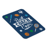 Best Coach Ever mit Namen und Sportausrüstung Magnet (Rechte Seite)