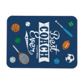 Best Coach Ever mit Namen und Sportausrüstung Magnet (Horizontal)