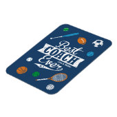 Best Coach Ever mit Namen und Sportausrüstung Magnet (Linke Seite)