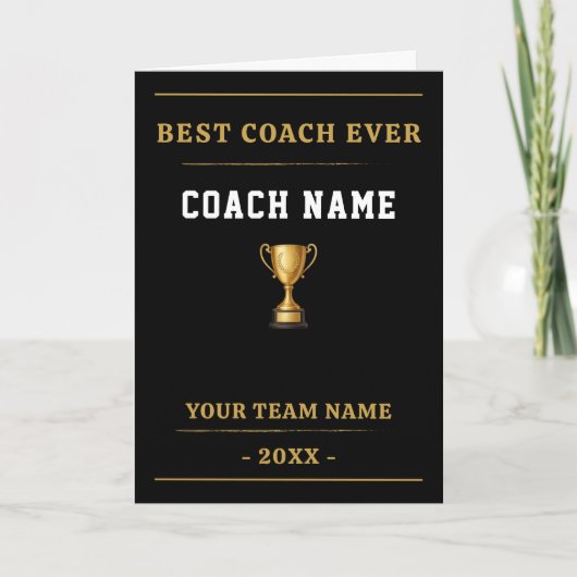 Best Coach Ever Trophy Coach Appreciation Gift Dankeskarte (Vorderseite)
