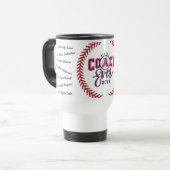 Best Coach je Geschenk Baseball Team Signature-Nam Reisebecher (Vorderseite Links)