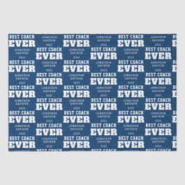 Best Coach je Name Jahr Weiß Blau Seidenpapier