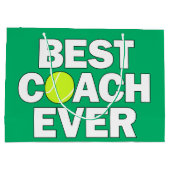 Best Coach je Tennis Coach Geschenktasche Große Geschenktüte (Rückseite)