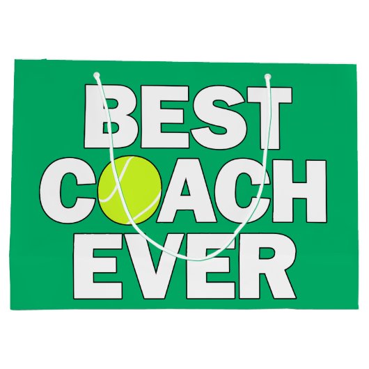 Best Coach je Tennis Coach Geschenktasche Große Geschenktüte (Rückseite)