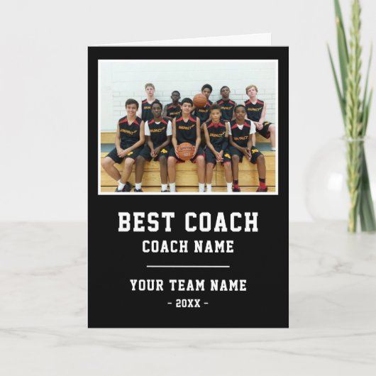 Best Coach Team Name Foto Dankeskarte (Vorderseite)