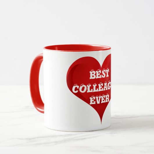 Best Colleague Ever Red Heart Liebe Tasse (Vorderseite Links)