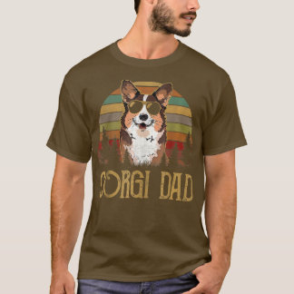 Best Corgi Dad Ever Retro Vintage Corgi Dad Father T-Shirt