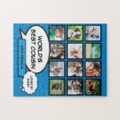 Best Cousin 12 Foto Collage Blue Fun Comic Puzzle (Horizontal)